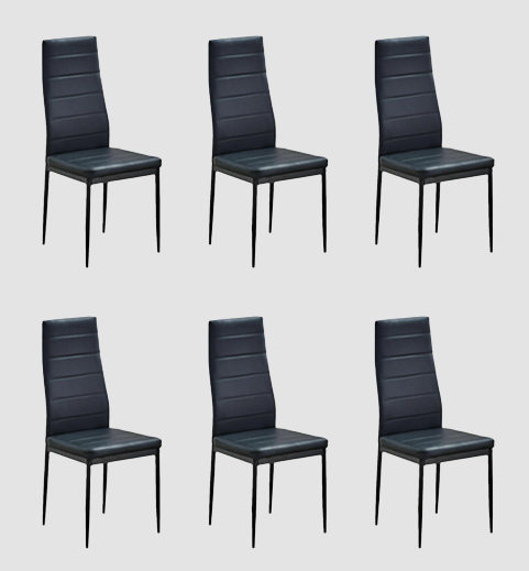 Chaise moderne à dossier haut pour salle à manger (lot de 6)