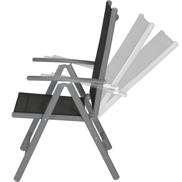Chaise longue inclinable en aluminium et toile maillée (lot de 2)