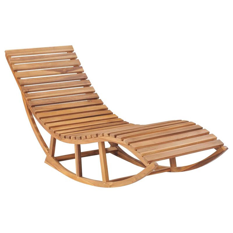 Chaise longue moderne en bois d'acacia à courbure ergonomique