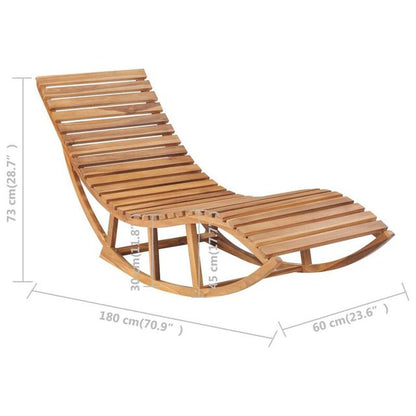 Chaise longue moderne en bois d'acacia à courbure ergonomique