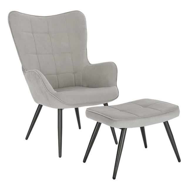 Fauteuil relax à dossier large avec repose pieds