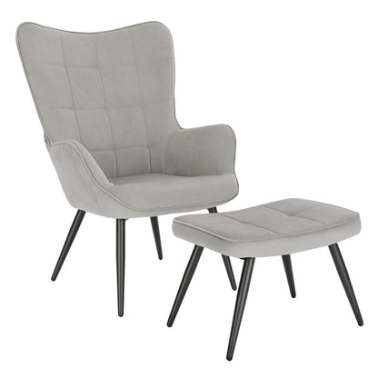 Fauteuil relax à dossier large avec repose pieds