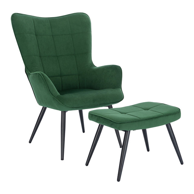 Fauteuil relax à dossier large avec repose pieds