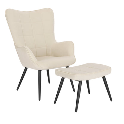 Fauteuil relax à dossier large avec repose pieds