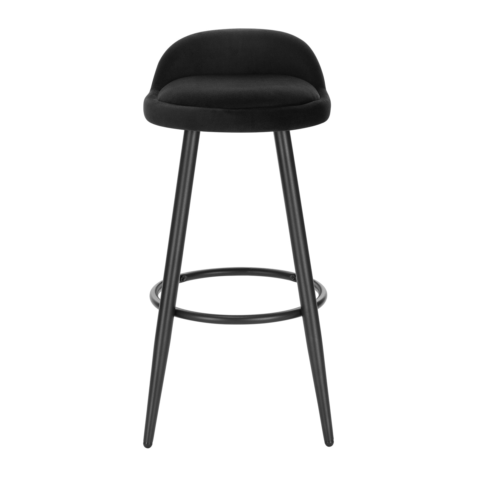 Tabouret de bar en velours et métal avec mini dossier