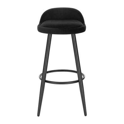 Tabouret de bar en velours et métal avec mini dossier