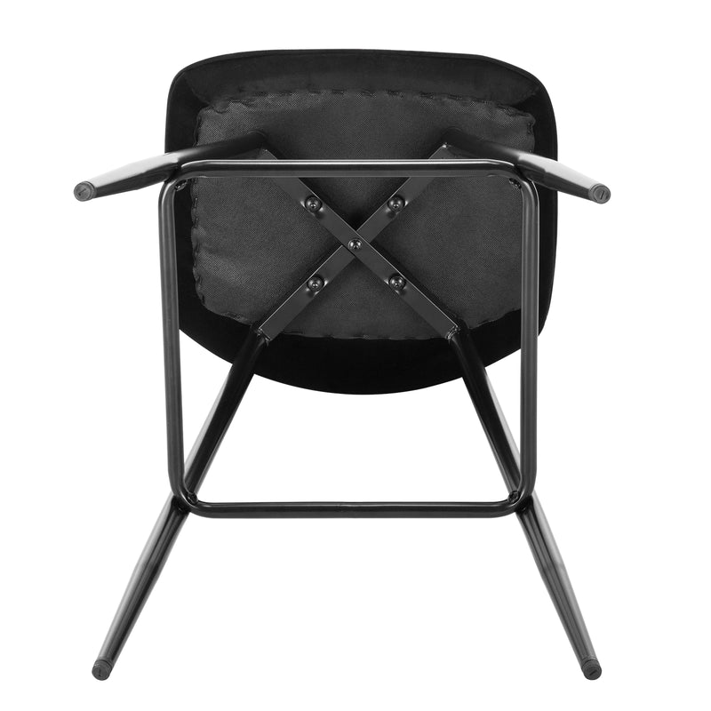 Chaise de bar avec assise en velours quadrillé et pieds en métal noir