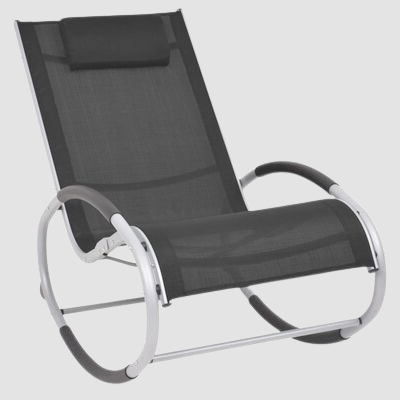Chaise à bascule d'extérieur en textilène