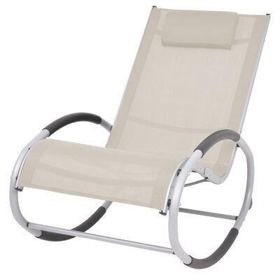 Chaise à bascule d'extérieur en textilène