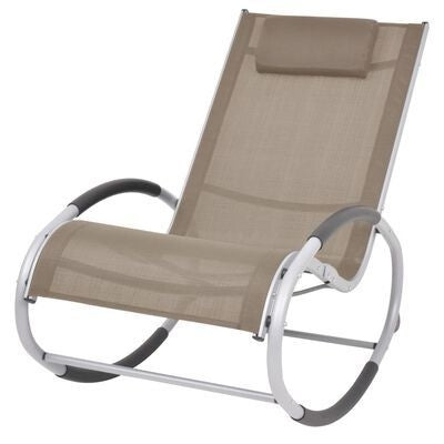 Chaise à bascule d'extérieur en textilène