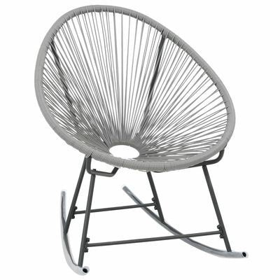 Chaise à bascule moderne oeuf en lanière de résine – Gris