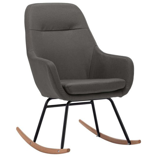 Chaise à bascule scandinave avec coussin d'assise – Gris
