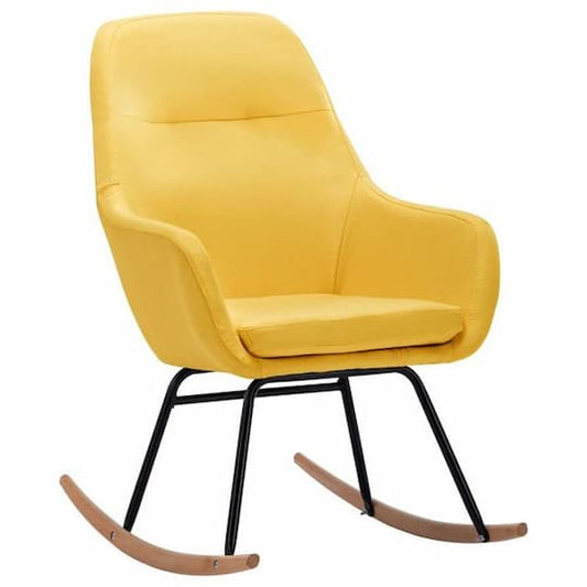 Chaise à bascule scandinave avec coussin d'assise – Jaune